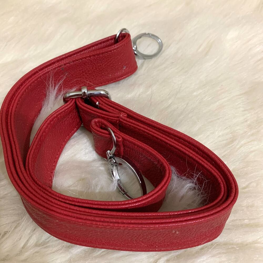 Wide Pebbled Red Faux Leather Replacement Crossbody Strap 46" #s31